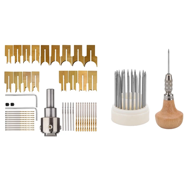 23Pcs Beading Tool Set Diamond Stone Pearl Grain Tools Set & 52Pcs Wooden Bead Maker Beads Drill Bit Milling Cutter Set