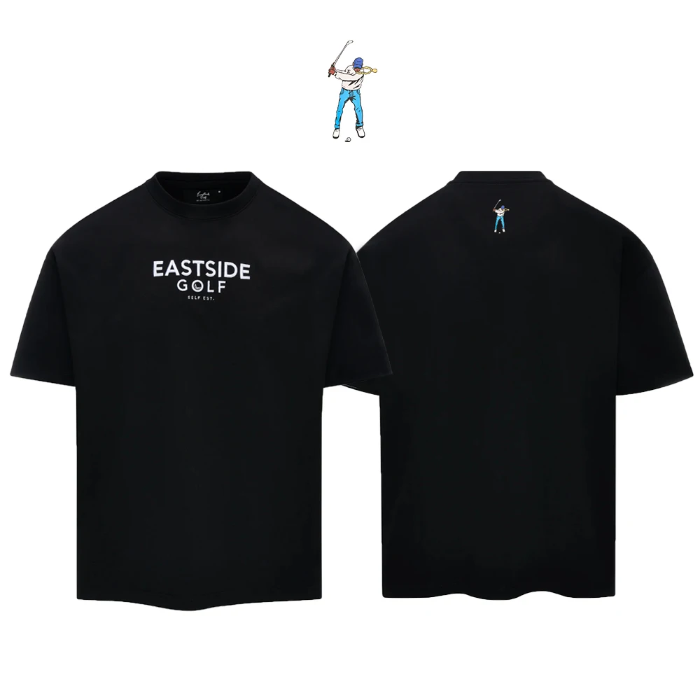 春夏の新作ゴルフウェアメンズ半袖tシャツピュアコットンラウンドネックスポーツトップゴルフテーマスポーツウェアフィットネスファンギア