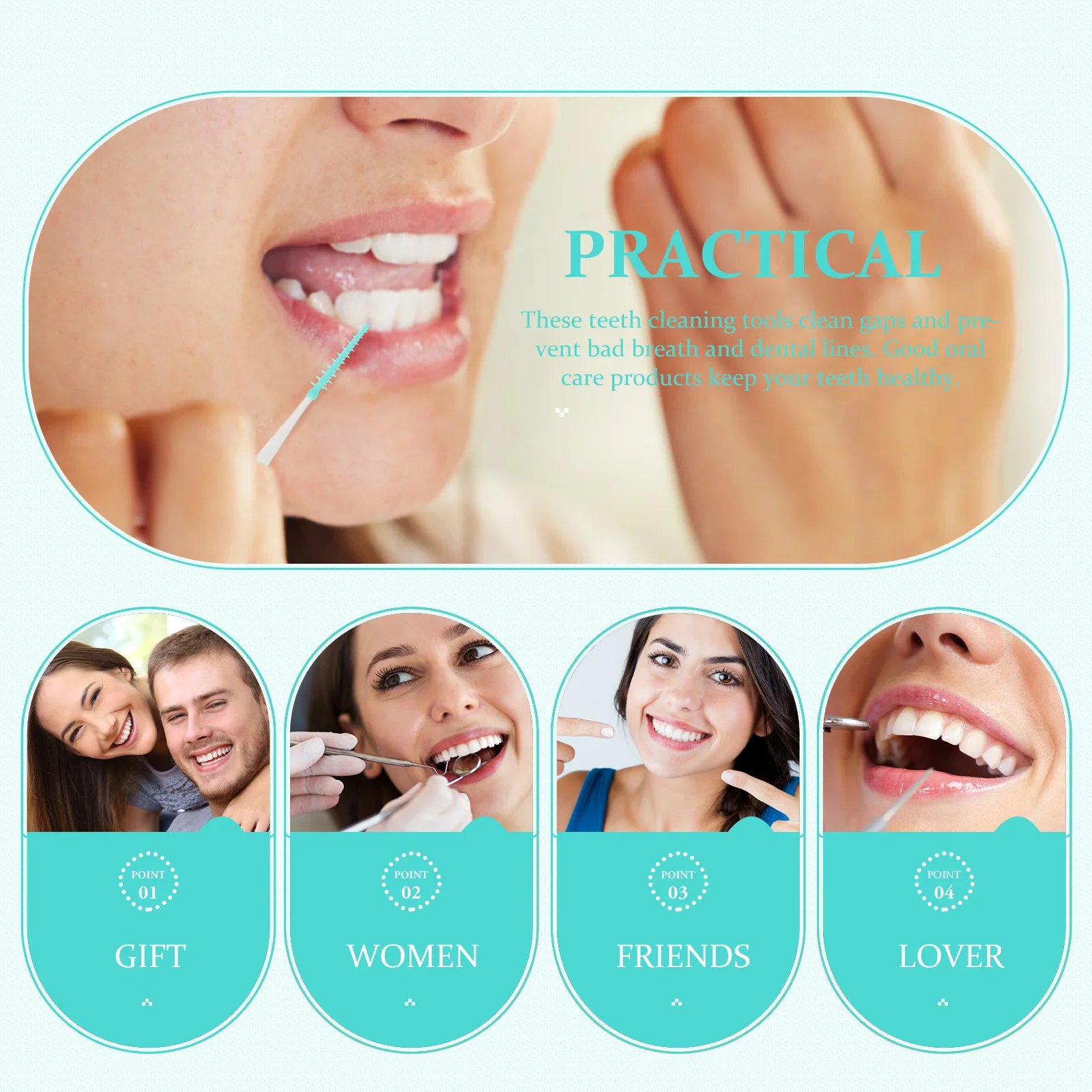 

80pcs Interdental Brushes Green per Box Elastic Gum Cleaner al Care Tooth Cleaning Tools Travel Home Use