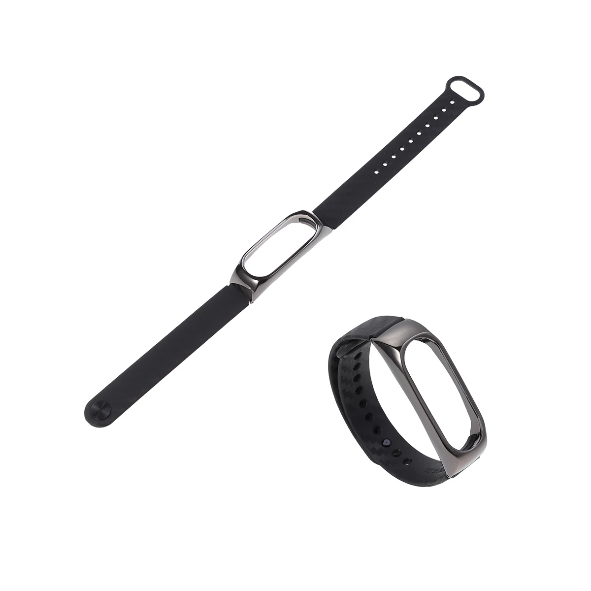 Pulsera de repuesto inteligente, correa protectora de fibra de carbono para 2 accesorios cómodos ajustables, moda duradera negra