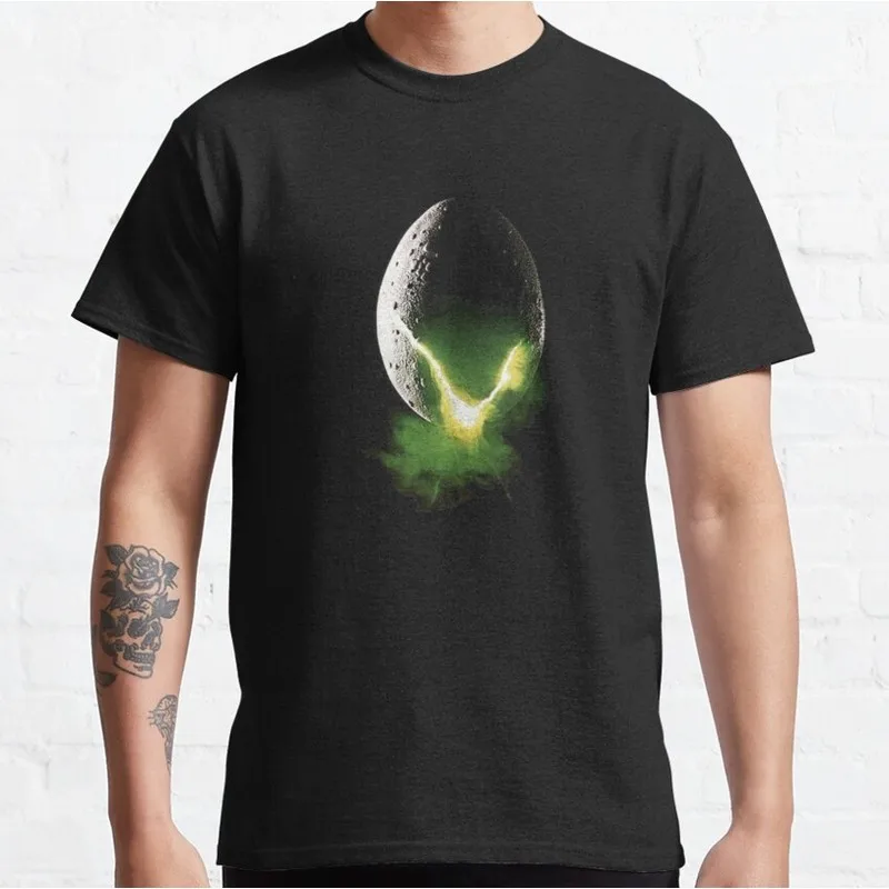 Aliens Egg Alien Movie Graphic T‑Shirt Vintage Sci‑Fi Horror Xenomorph Print Tee Unisex Short Sleeve Casual Streetwear S-6XL