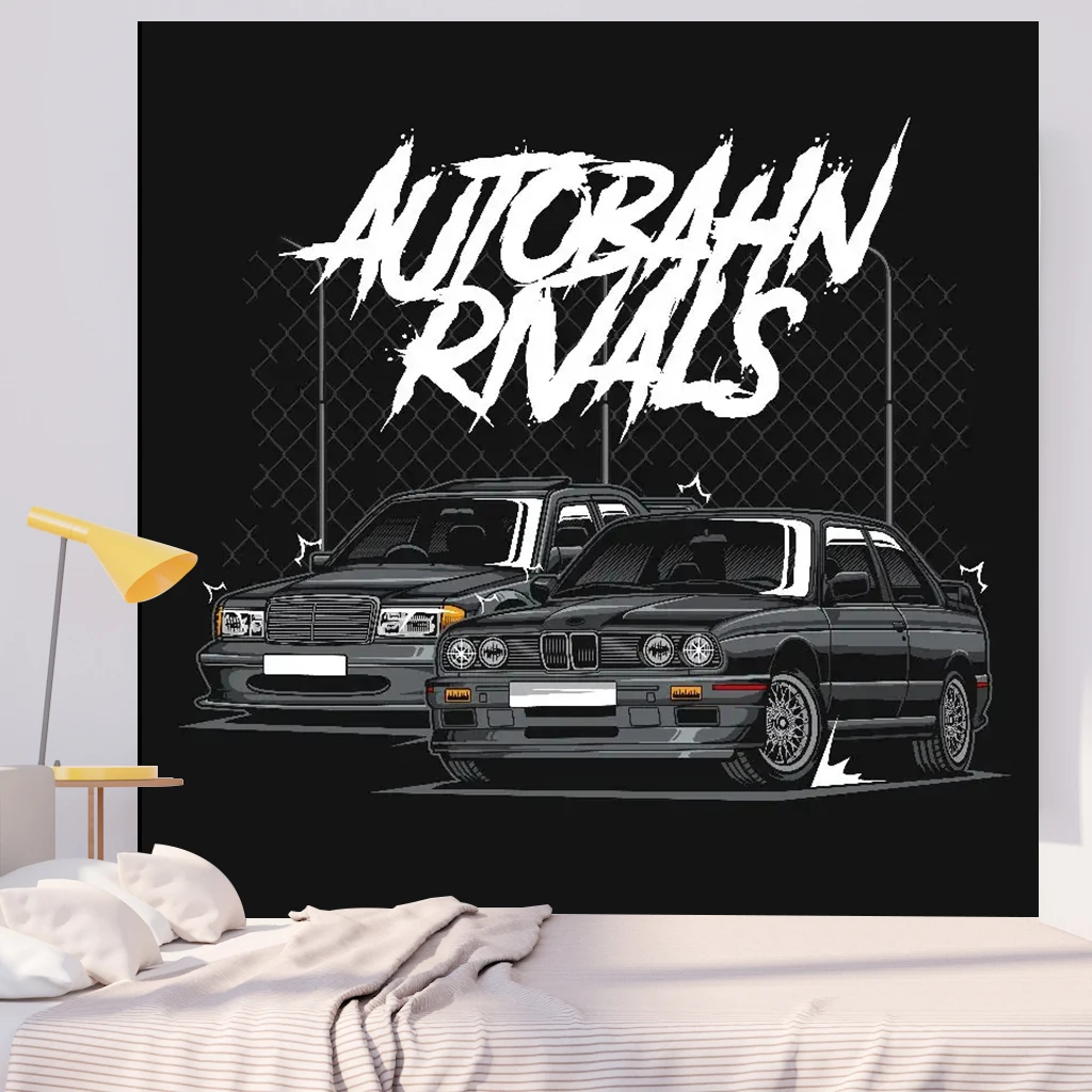 Jdm Racing Japanese Game  Night  Sports Blanket Decorative Tapestry Bedroom Background Polyester - Image 6