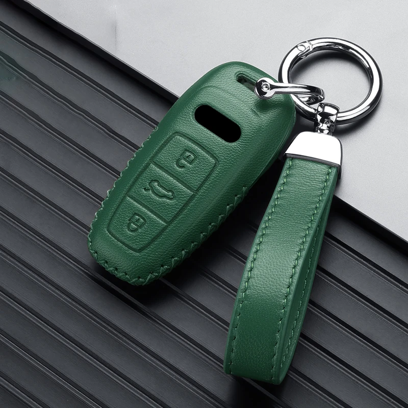 Leather Car Key Case Remote Cover Shell Holder Fob For Audi A3L A4L A5 A6L Q4 e-tron A7L Q5 Q6 RS6 RS7 TTS R8 S4 S6 S7 S8 Q7 Q8