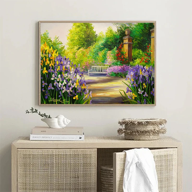 Oil painting landscape flower poster High -saturated art painting Canvas Printing porch Home Room Wall art decoration painting