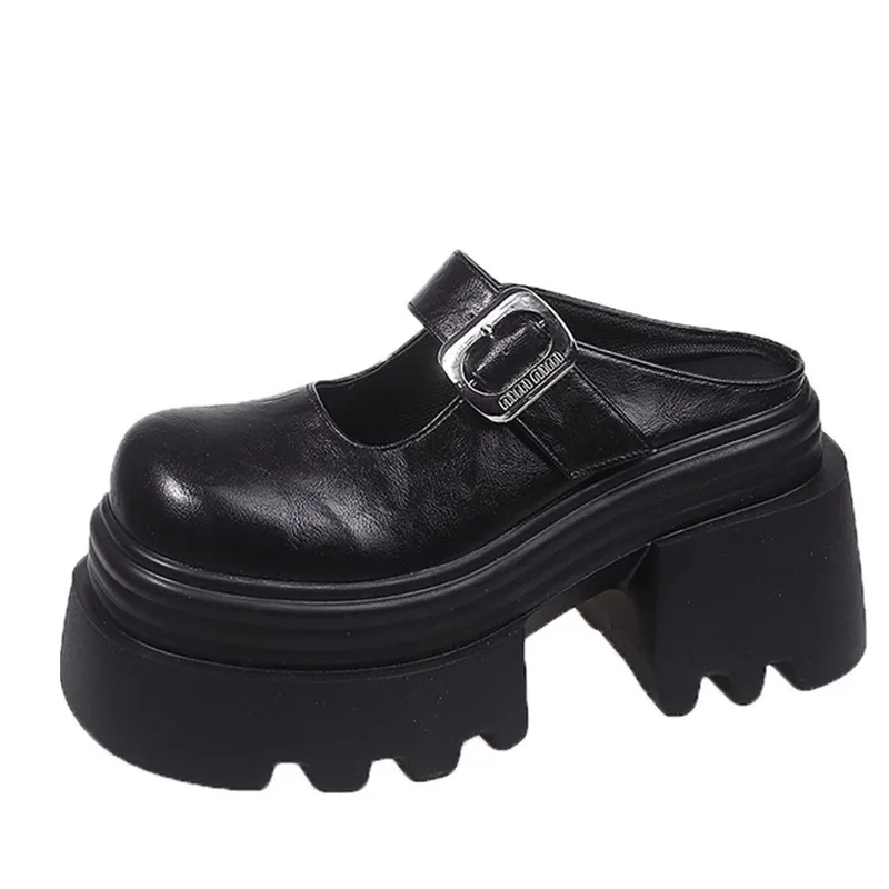 

9cm Pu Leather Platform Wedge Flats Summer Autumn Breathable Slip on Pumps Spring Synthetic Mary Jane High Brand Shoes