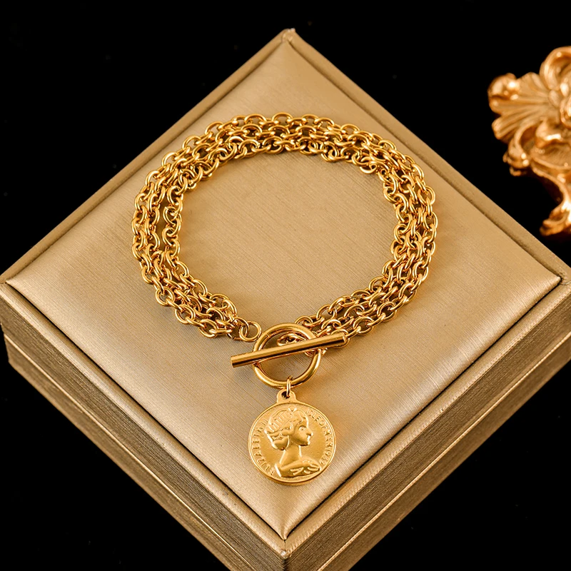 EILIECK 316L Edelstahl Gold Farbe Seestern Mond Sterne Charm Armband Für Frauen Neue Trendy Handgelenk Kette Schmuck Geschenk Party