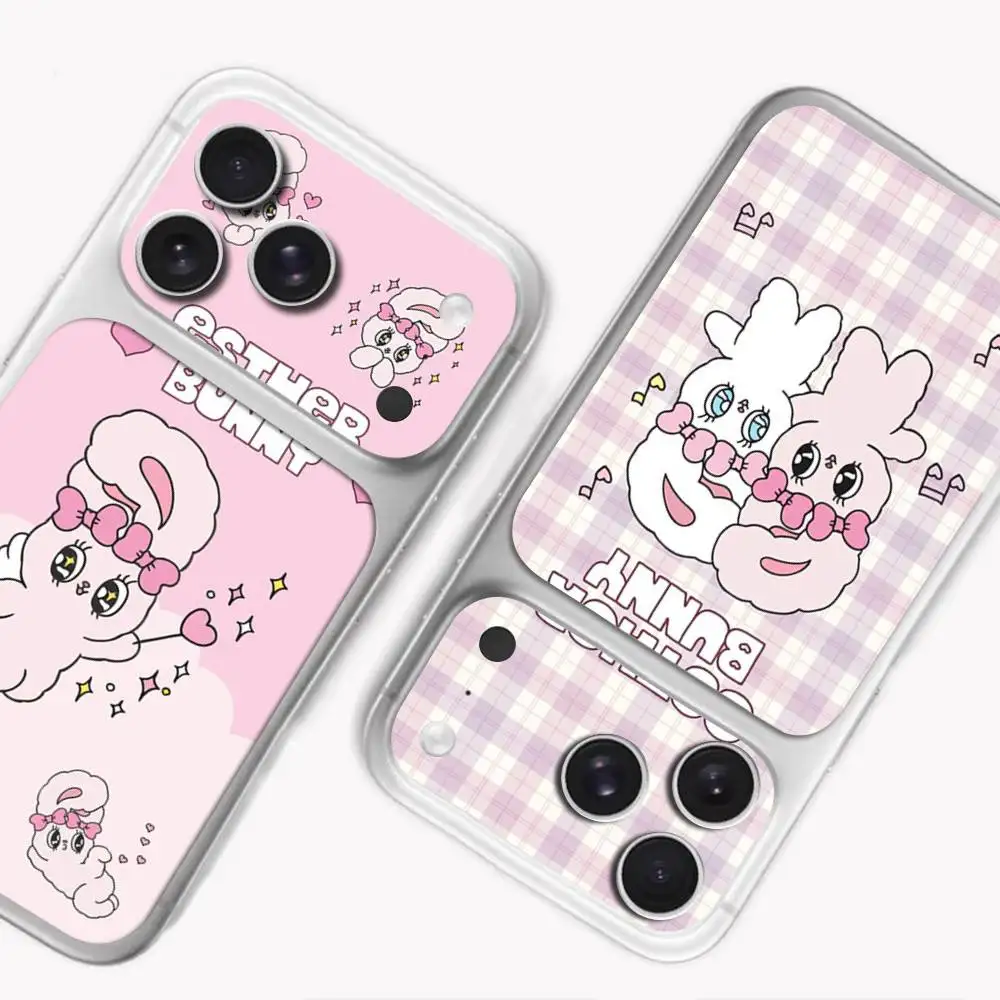 

Lovely Cartoon Esthers Bunny Back Cover Decal Protective For Iphone 17 Pro Max Skin Sticker Back Protective Decorative Sticker