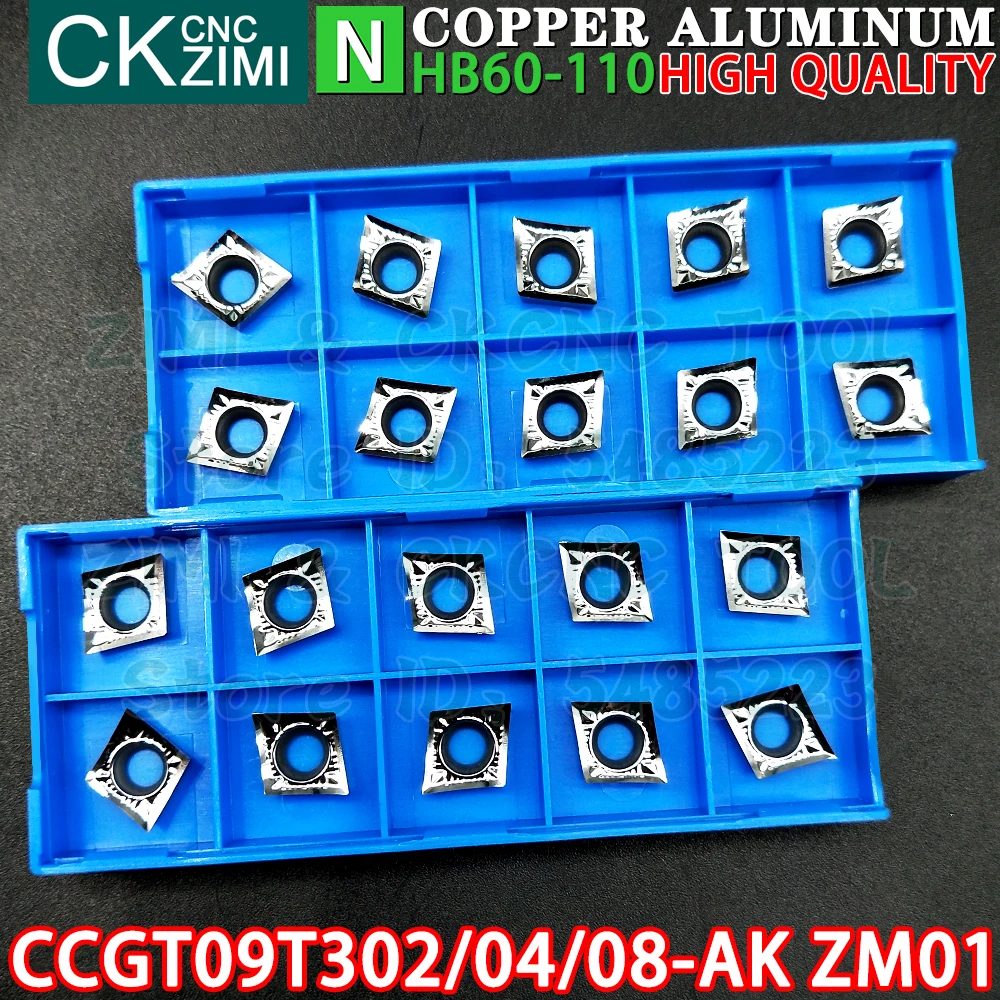 CCGT09T302-AK CCGT09T304-AK CCGT09T308-AK ZM01 Carbide Aluminum Inserts Turning Inserts Tools CCGT CNC Metal Lathe Cutting Tools