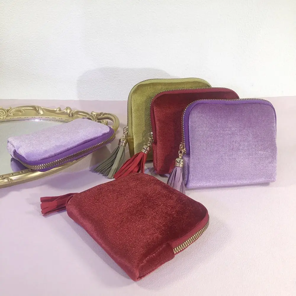 

Portable Velvet Jewelry Packing Bag Bracelet Large Capacity Jewelry Storage Bag Organizer Tassel Jewelry Holder Vacation