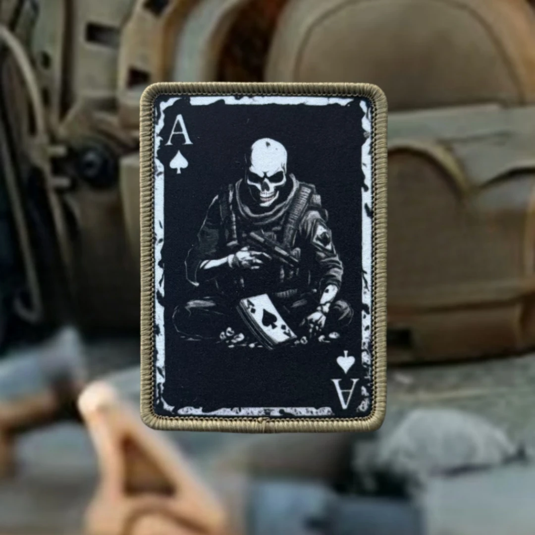 Ace Spades Parche Moral Táctica Calavera Operador Velcro Mochila - imagen 5