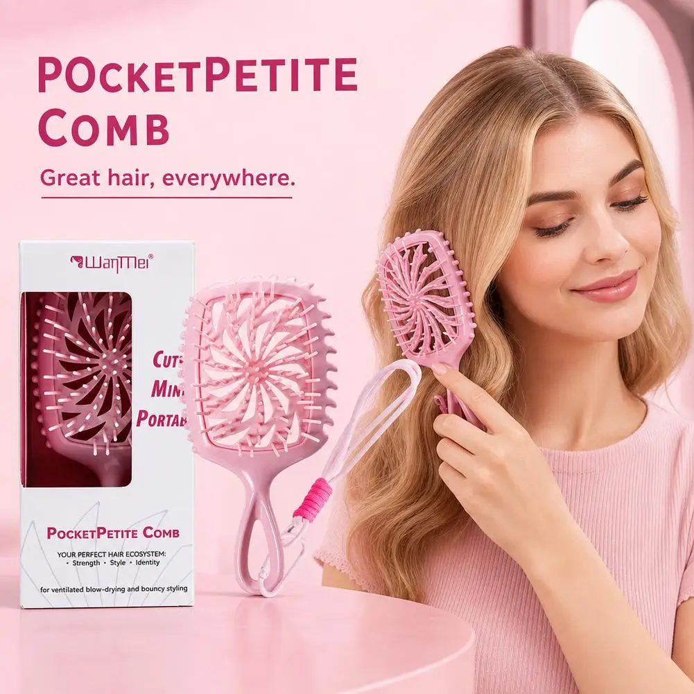 Portable Mini Comb Tangled Scalp Massage Brush Portable Hair Styling Tools For Natural Curly Straight Wet Dry