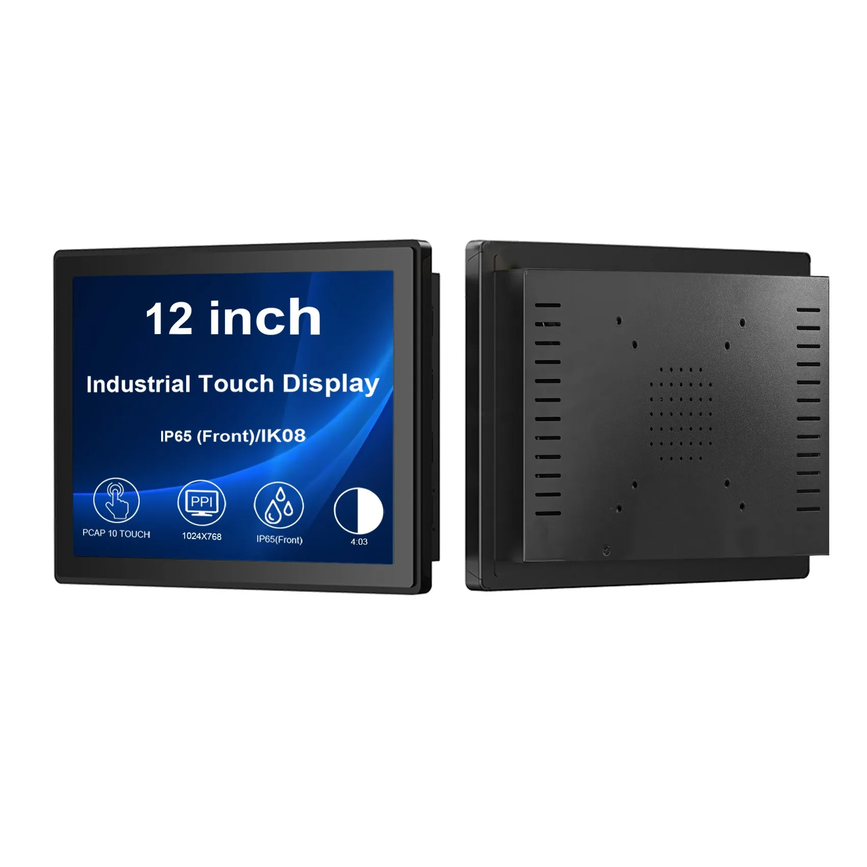 

12 Inch 1024X768 Resolution 10Point Capacitive Touchscreen Portable Monitor Ip65 Industrial Monitor