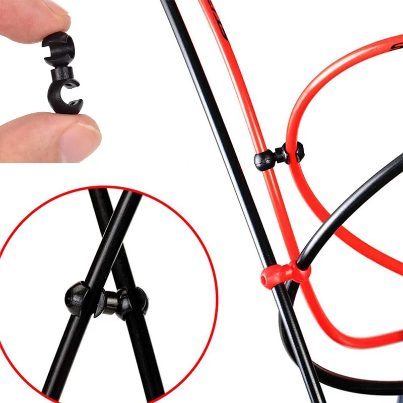 10/20PCS Bike Cable Clips Rotating S Hook Brake Gear Housing Guide Buckles for MTB Bicycle Cable Management