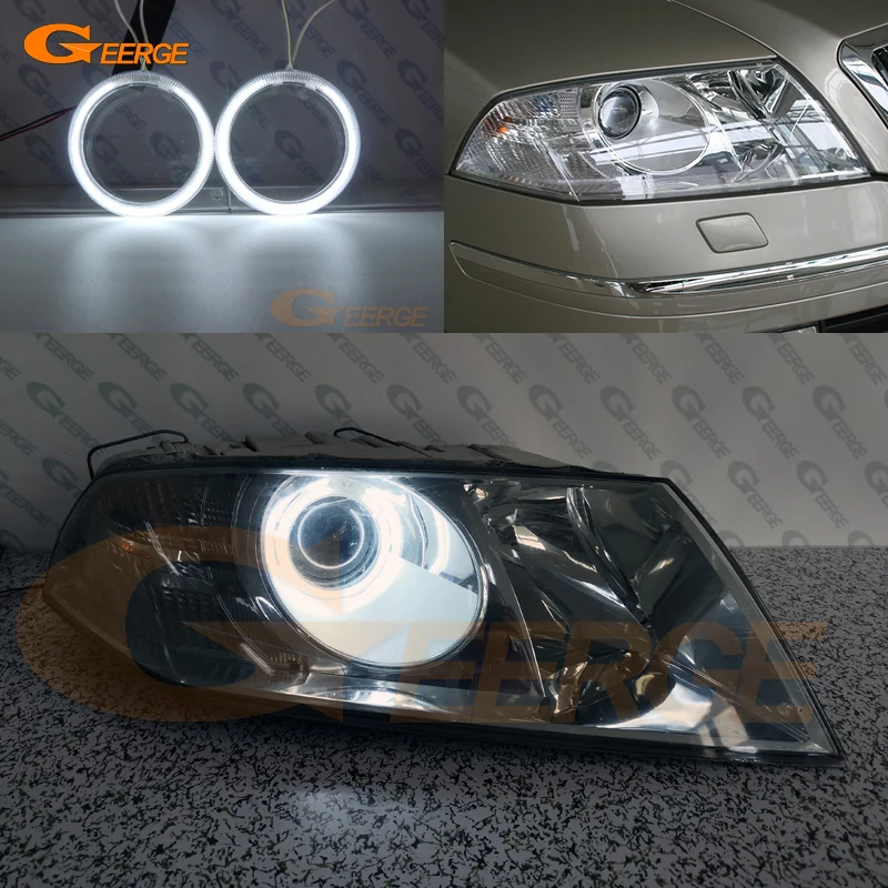 Dla SKODA OCTAVIA MK2 PRE FACELIFT 2004-2008 Reflektor projektora Doskonały Ultra Bright CCFL Angel Eyes Kit Halo Rings