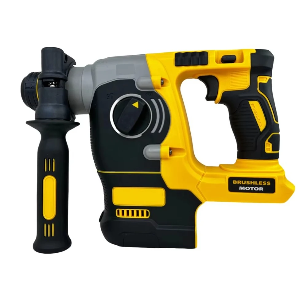 

20В Портативный электрический перфоратор, прочный, перезаряжаемый, с противоскользящей рукояткой, эффективный для пробивки отверстий, желтый, DW Электрический перфоратор