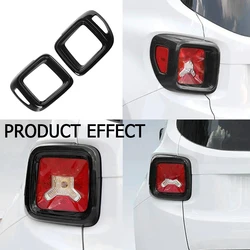 2Pcs Tail Light Cover Guard Rear Lamp Frame Trim for 2016 2017 2018 2019 2020 2021 2022 Jeep Renegade Black Car Decoration