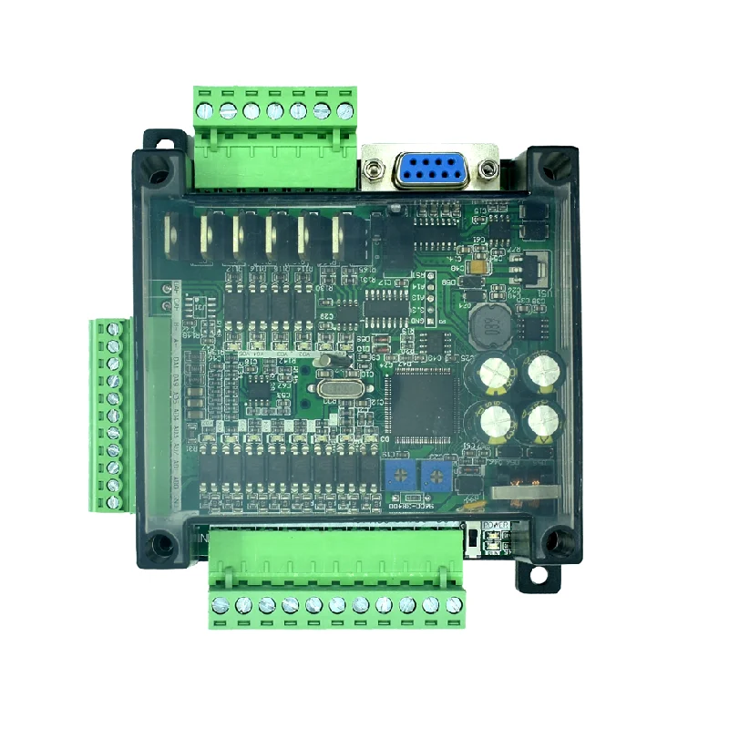 FX3U-14MR/14MT PLC Industrial Control Board With Shell 8 IN 6 OUT 6AD+2DA High-speed Counter RS232 RS485 RTC DC24V Power Supply