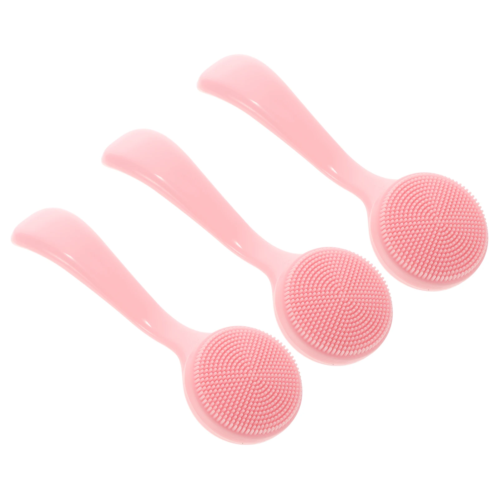 

3pcs Brush Pink Scrubber Women Skincare Tools Cleaning Silicone Durable Practical Facial Face Cleaning Brush Cleanser