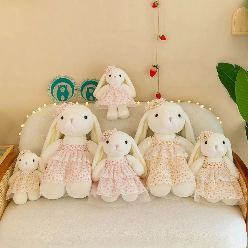 Gonna di peluche Coniglio Bambola Lop Coniglio Gonna floreale Kapok Coniglio Peluche Orecchio lungo Kawaii Bunny Bambola di pezza Amici