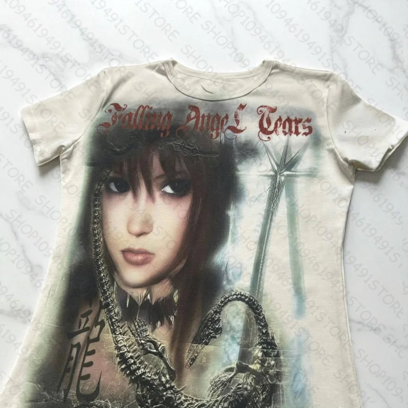 Women' s Clothes Vintage T-shirts Streetwear Harajuku Cartoon Graphic Print T Shirts Tops roupas feminina Summer Y2k Clothes