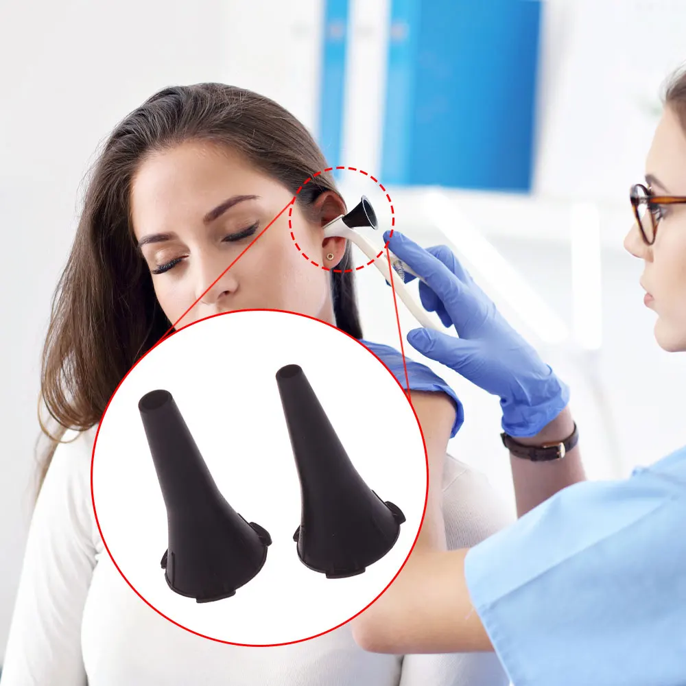 10 قطعة قابلة لإعادة الاستخدام الإنسان غير المتاح الأذن منظار الأذن ملحق فوهة Specula استبدال مخروط قمع