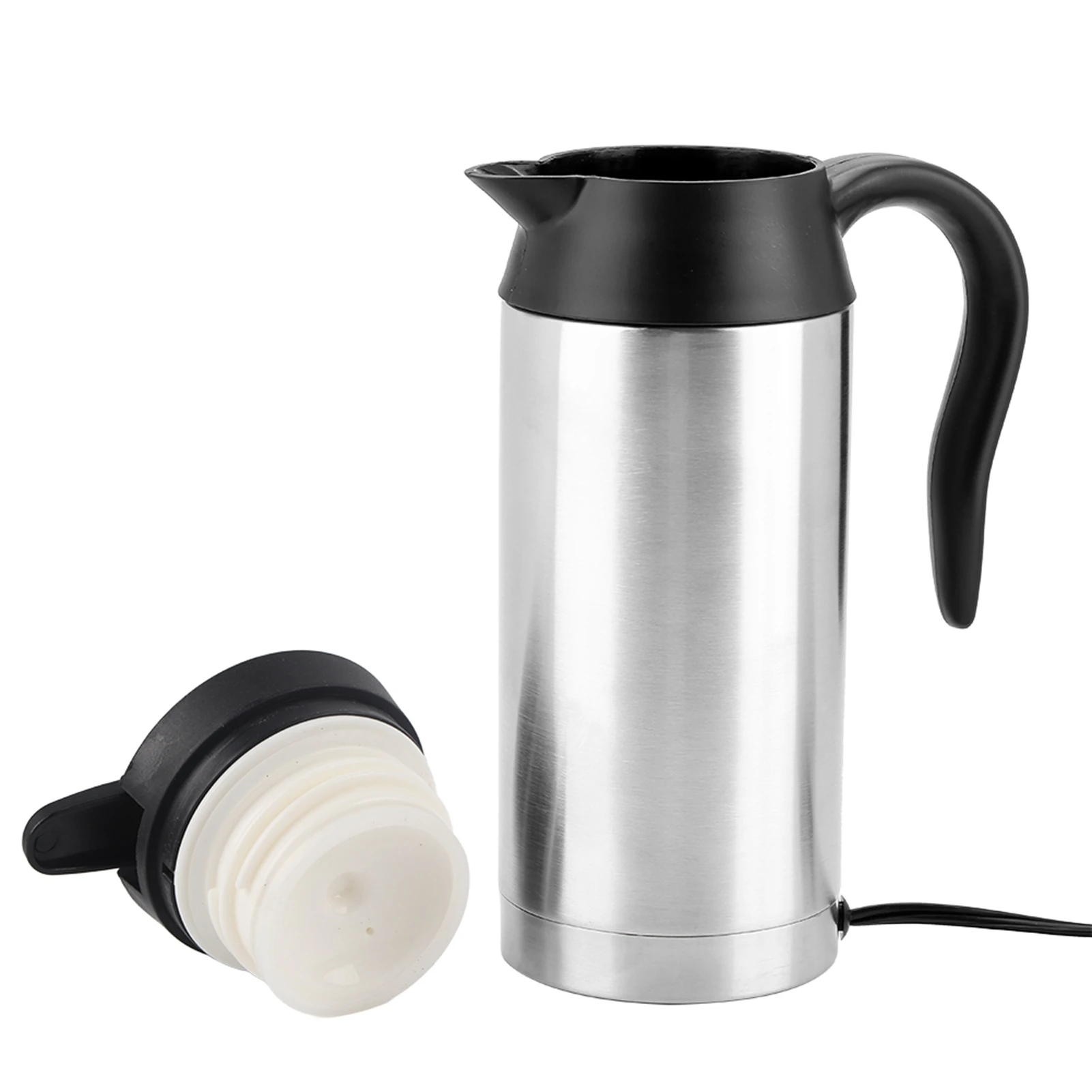 24V 750ml Electric Heating Cup Kettle Stainless Steel Water Heater Bottle for Tea Coffee Drinking Travel Car Truck Kettle