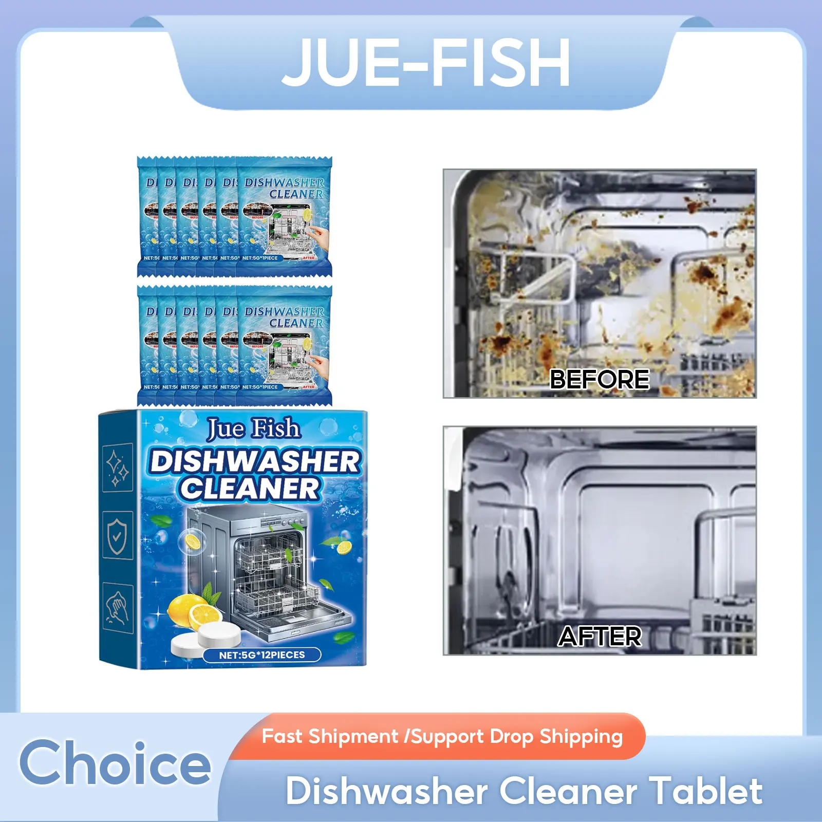 Dishwasher Cleaner Tablet Limescale Odor Cleaning Dish Oil Stain Remove Dishwash Machine Cleaning Dishwasher Descaling Detergent