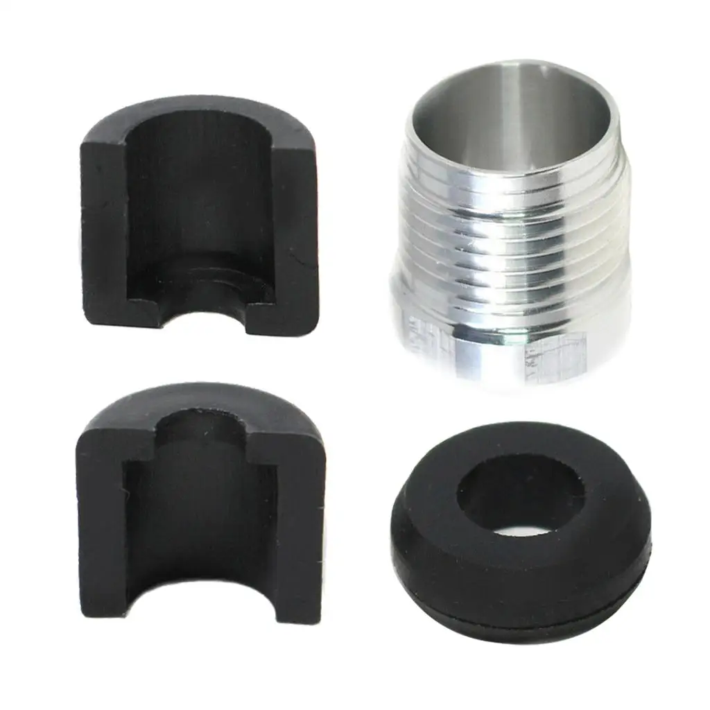 Set of 4, Steering Aluminum Billet Nut + Half Retainer + Rubber Grommet for