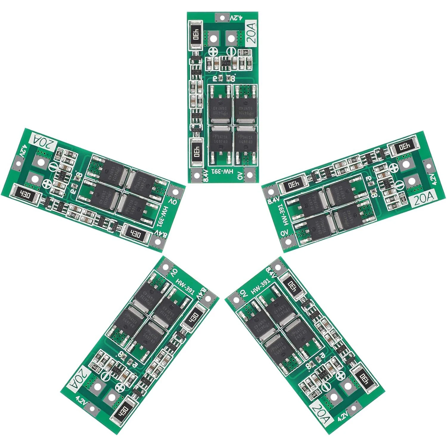 5 PCS 2S 20A 7.4V 8.4V 18650 Li-Ion Lithium Battery 18650 Charger PCB BMS Board with Balance
