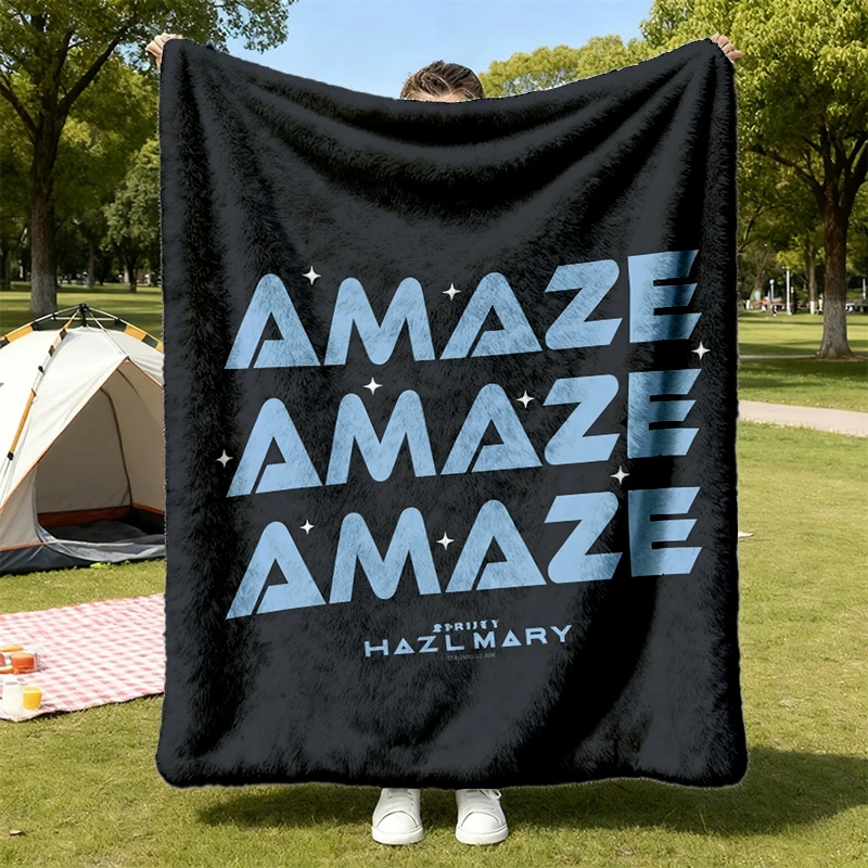 Project Hail Mary Flannel Blanket Amaze Amaze Amaze Flannel Throw, Sci-Fi Book Lover Gift, Space Movie Cozy Blanket