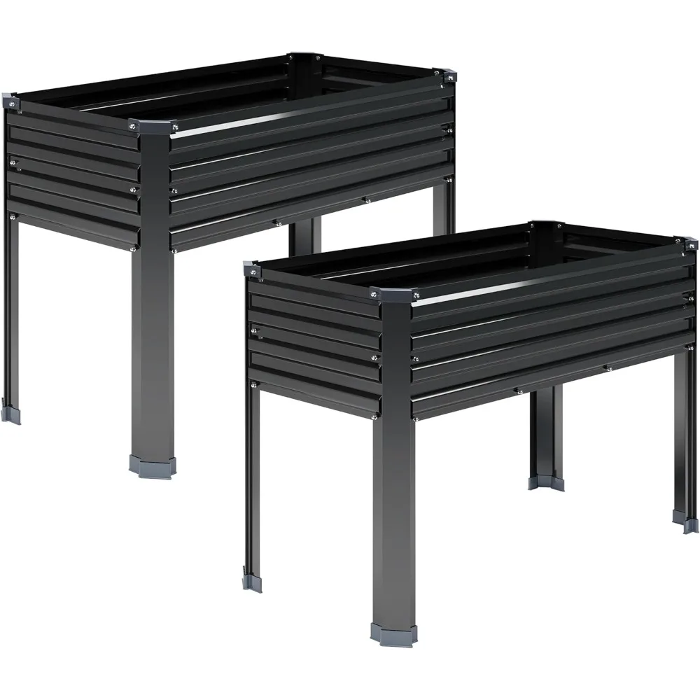 

Galvanized Raised Garden Bed with Legs,2PCS 48×18×30in Elevated Planter Box for Backyard,Garden, Patio, Balcony, 300lb Capacity,