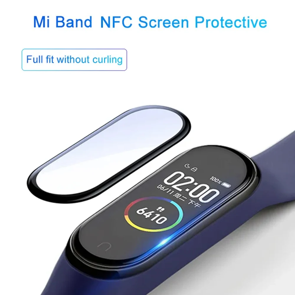 Screen Protector For Xiaomi mi band 7 6 5 film strap Mi band Smart Watch accessories Miband Soft shell Glass xiaomi band 8 4 3