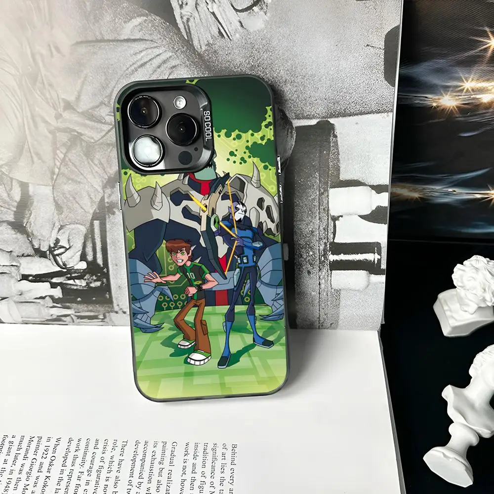 B-Ben Cartoon 10 Phone Case Matte Colored Silver For iPhone 16 15 14 13 12 11 Pro Max Plus XS X Shockproof Hard Cover