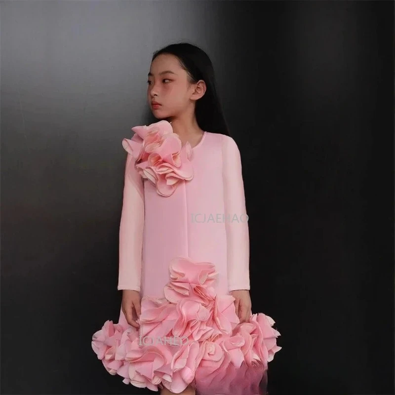 Elegant Banquet Dresses Children Party Dress Girls Birthday Kids Princess Pageant Gown Clothes Dresses Pink Clothes New Year