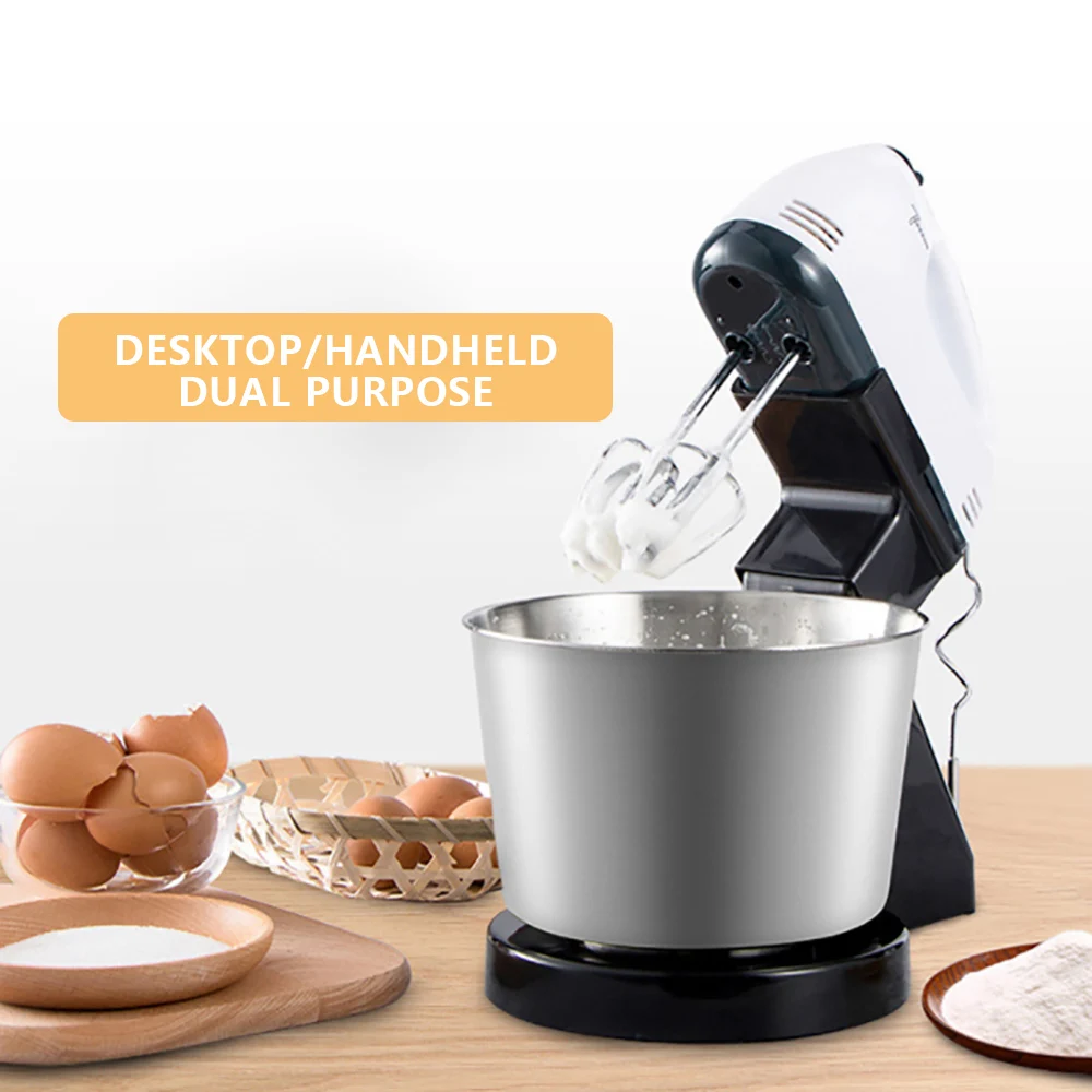 7 Speed Model Electric Stainless Seel Egg Mixer & Bowl Beaters DIY Dough Kitchen Multi Blender 100W