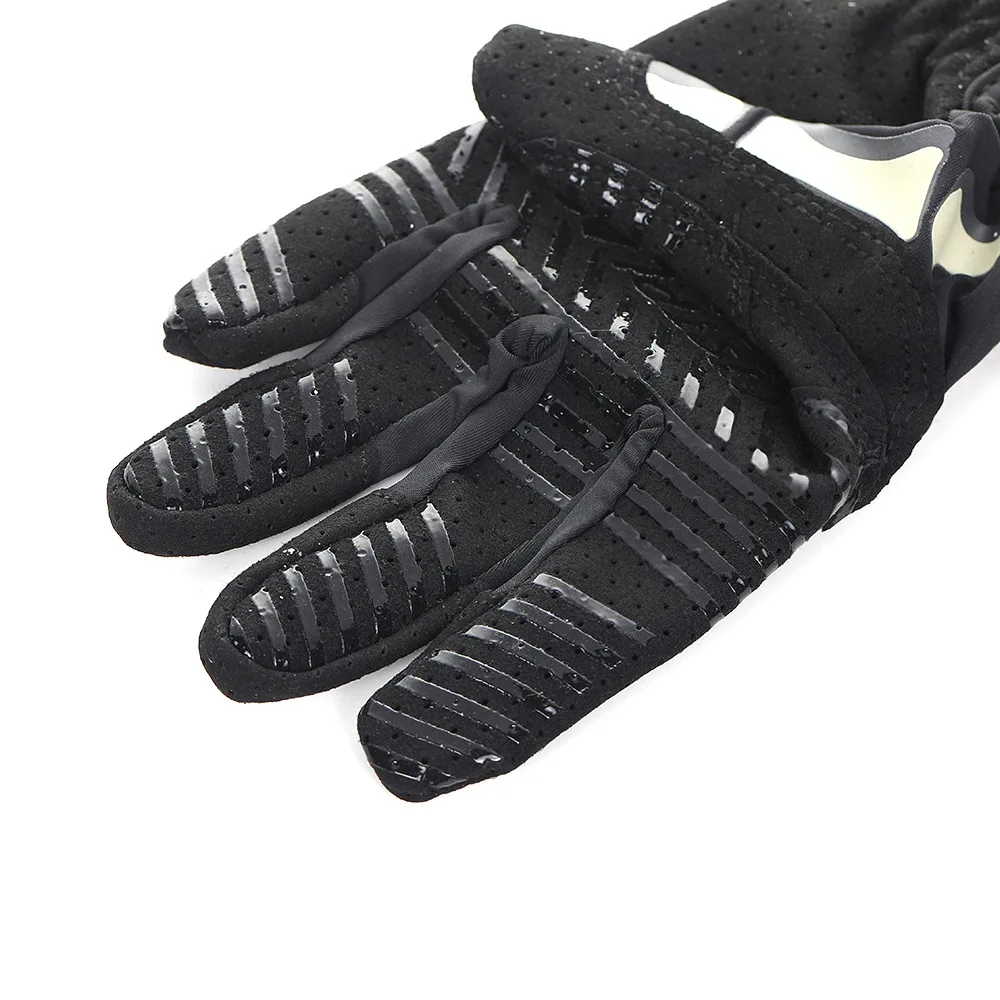 Glow-in-the-Dark Skeleton Cycling Gloves with Breathable Grip & Adjustable Wrist for Mountain Bike Off-Road Night Riding