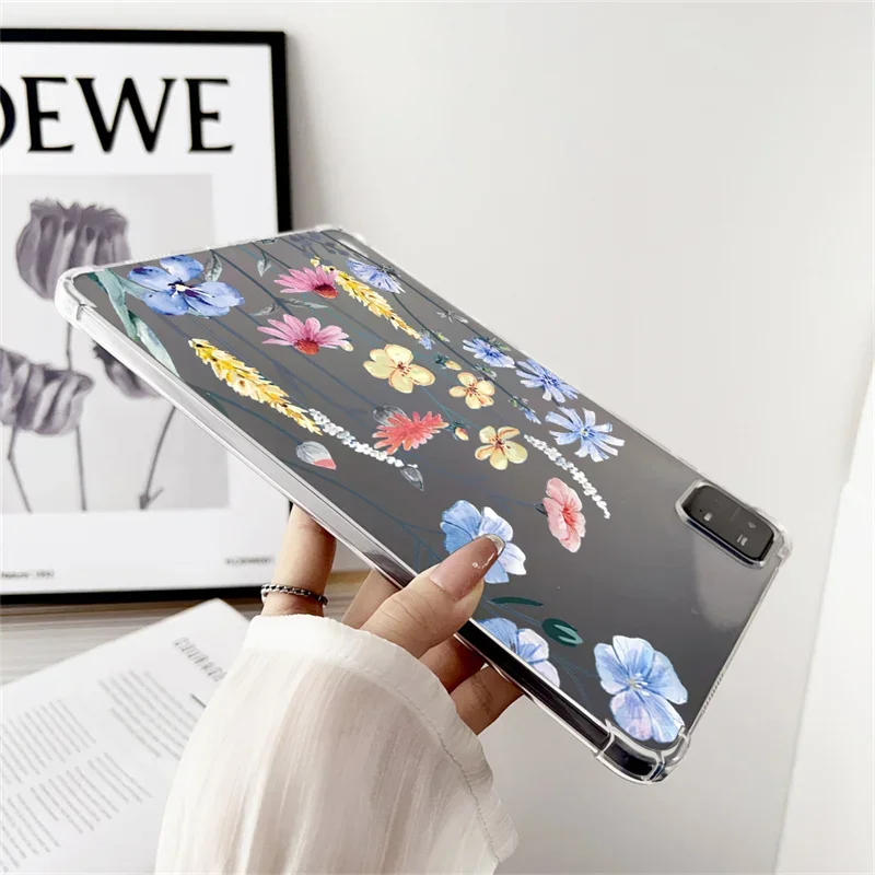 Case For Xiaomi Pad 6/6Pro 5/5Pro Tablet Anti-fall Silicone Clear Cover For Redmi Pad SE 2023 11 inch 10.6 Flower Pattern Cases