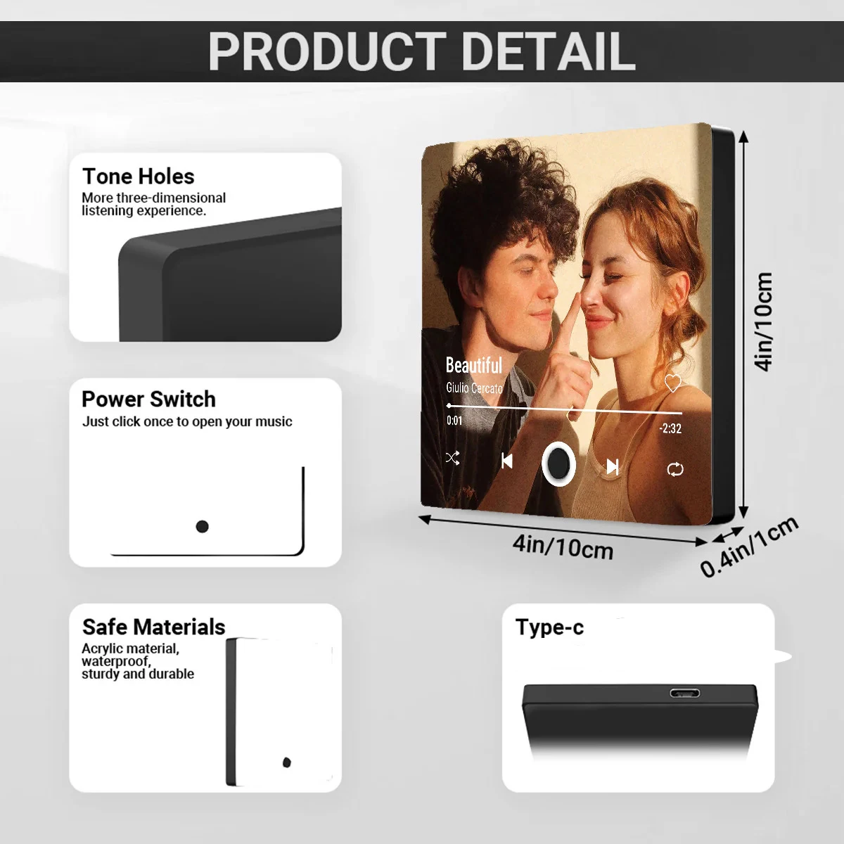 مغناطيس ثلاجة موسيقى الصور المخصصة مع إطار، مغناطيس ثلاجة شخصي، أفضل هدية 2025 #6