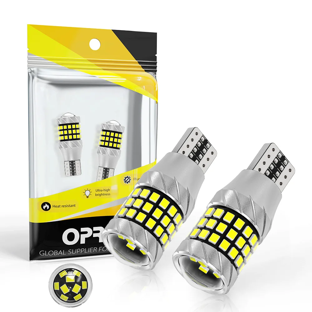 2X LED T15 W16W 921 912 2016 Żarówki LED Canbus Wewnętrzne światła do czytania Automatyczne światło hamowania Światło kopułkowe Białe bursztynowe czerwone 3000K 6000K 12V