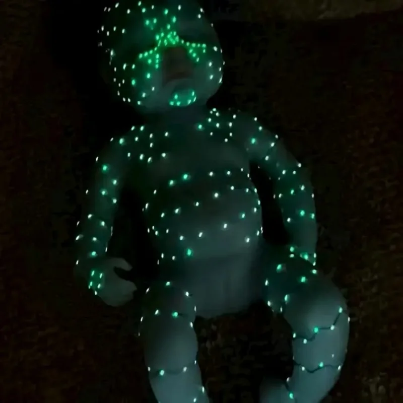 13 Zoll solide Silikon Reborn Puppe Avatar geformt mit leuchtender Haut voller Silikon Reborn Baby Mädchen Sammlerstück Spielzeug für Kinder