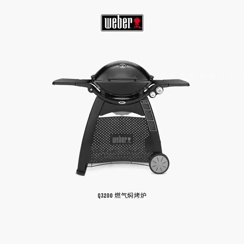 

Weber Q3200 Лидер продаж уличный газовый гриль со встроенной крышкой термометр гриль-барбекю черный и белый