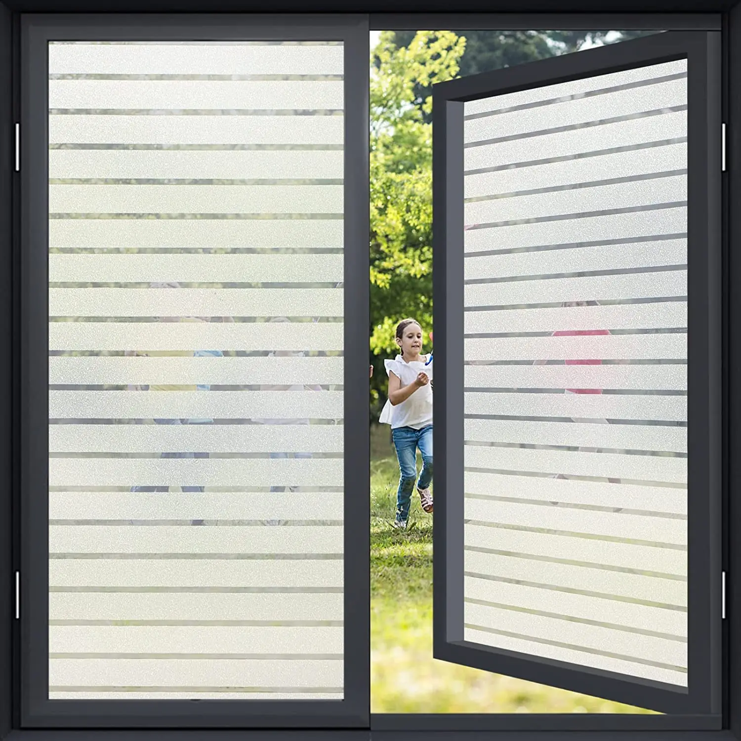 

Frosted Glass Sun Blocking Coverings, Window Privacy Film, Non-Adhesive Blinds Cling, Bathroom Decoration