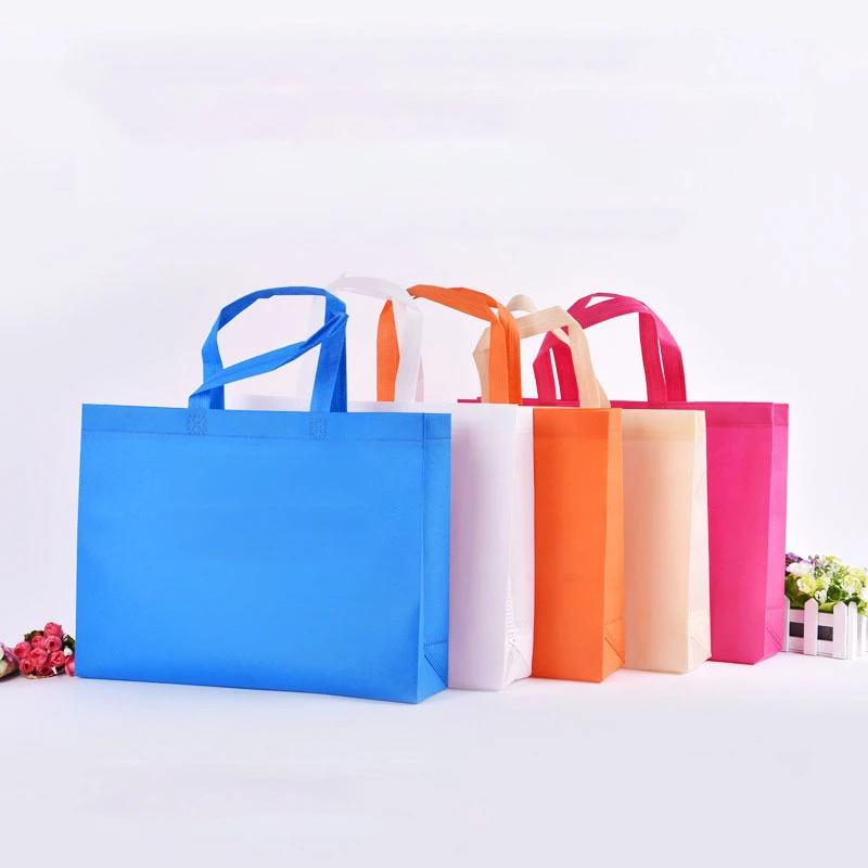 StoBag 10pcs Color Non-woven Shopping Tote Bags Cloth Fabric Eco-friendly Storage Reusable Large Pouches Custom Logo(Extra Fee)