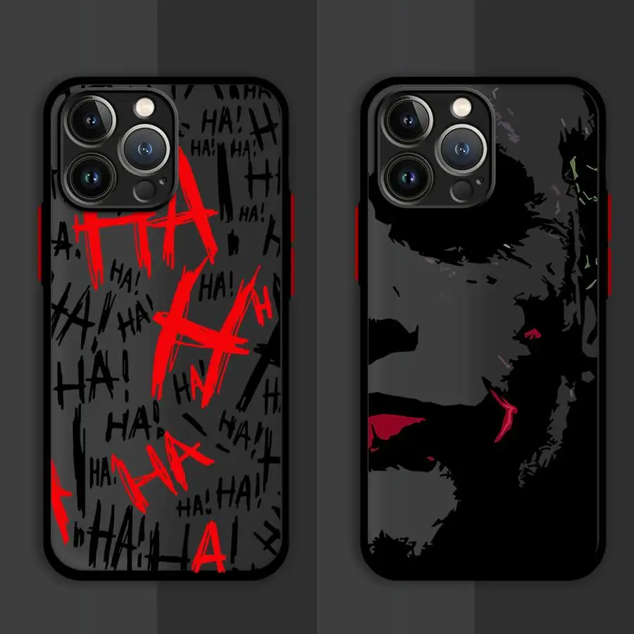 Joker Fun Haha Phone Case for Apple iPhone 7 8 Plus 13 Mini 12 XS Max SE 14 Pro 11 Pro XR 16 15 ProMax Matte Cover