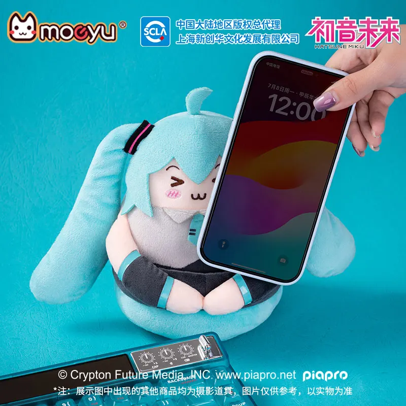 Moeyu Hatsune Miku Mobile Phone Support Holder Plush Mount Stand Vocaloid Figure Desk Anime Phone Standing  Holder Original