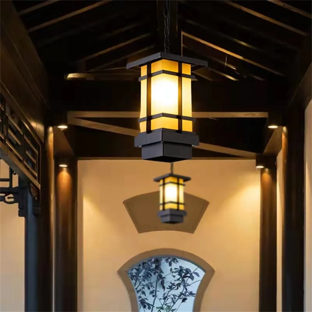 TEMOU Classical Pendant Light Outdoor Retro LED Lamp Waterproof for Decoration Corridor Home