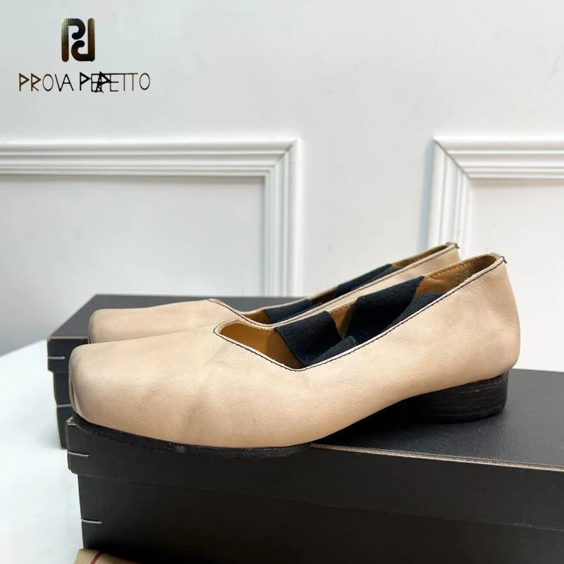 

Real Leather Do Old Ballet Female Shoes Cross-strap Slip on Deep Mouth Comfortable Designer Mules Handmade Luxury Loafers