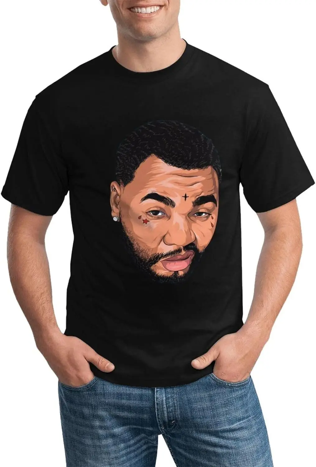 

Kevin Music Gates Shirt Men's Personalised Short Sleeve T Shirt Fashion Graphic Tees Cool Casual Tops Black