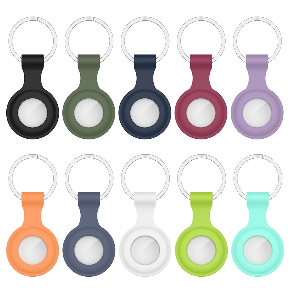 Silicone Case Protective Cover Full Protection Shell Case For Apple Airtags Locator Tracker Devices Keychain Ring Accessories