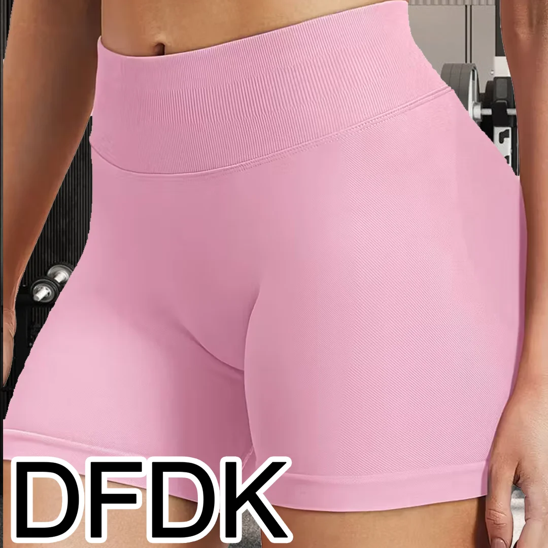 DFDK Women High Rise Scrunch Booty Shorts Seamless Push Up Shaping Squat Proof Anti Rolling Fitness Gym Athletic Running Yoga Sh